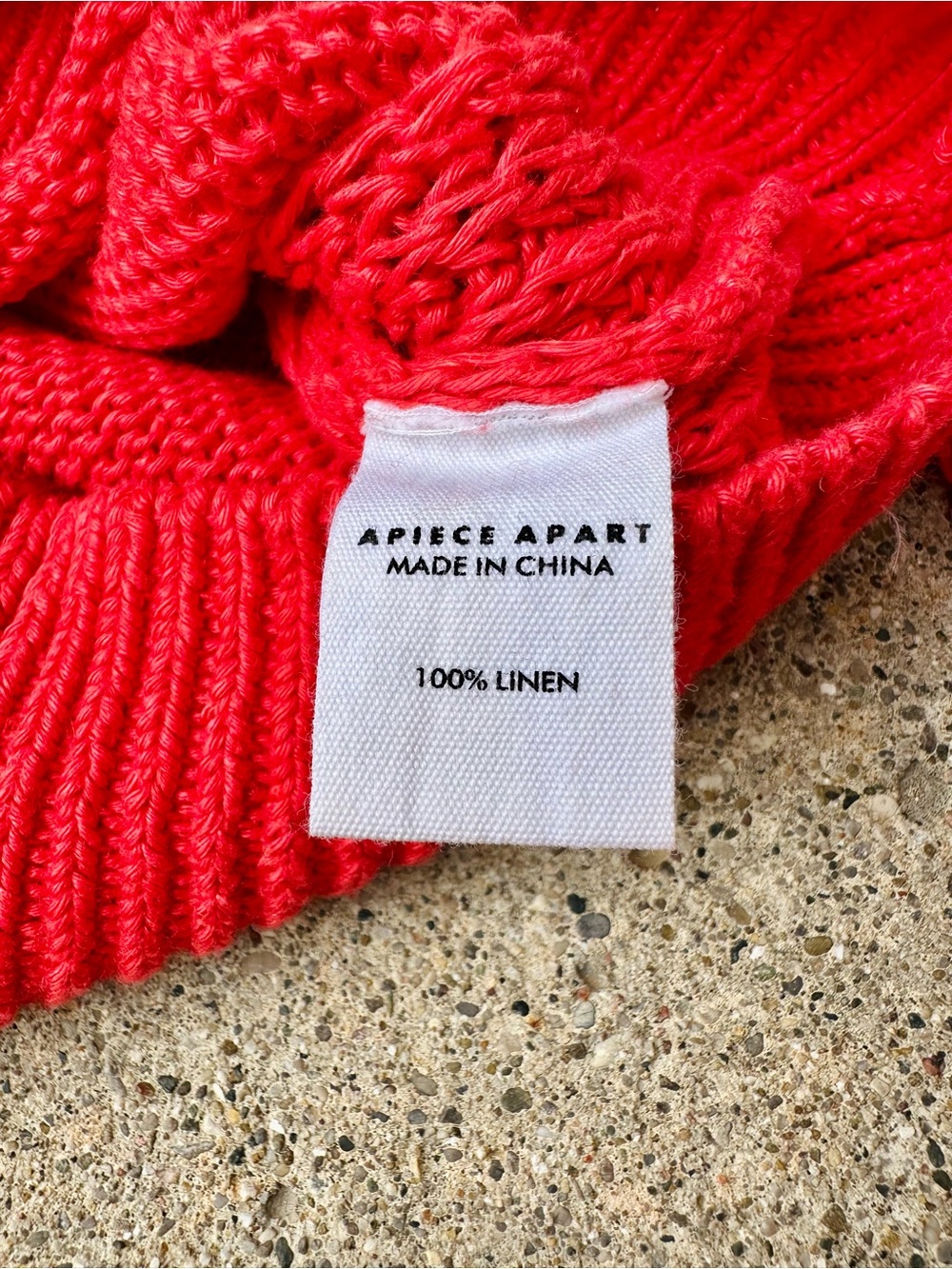 NWOT 100% Linen APIECE APART Helmi Crewneck Knit Coral Red Sweater, Small - Picture 15 of 16